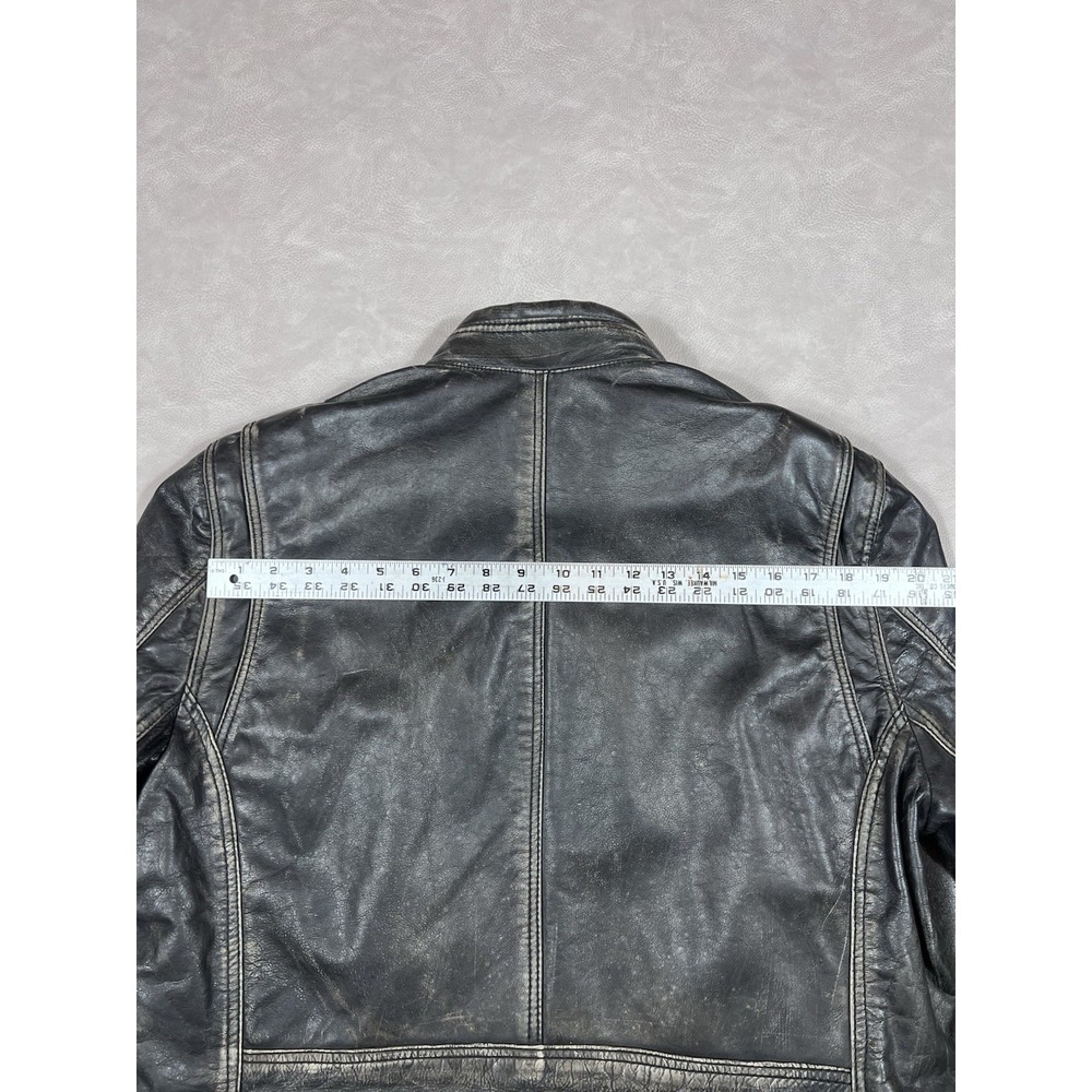 Marc New York by Andrew Marc Distressed Heavy Leather Jacket Men's Size Large - Picture 9 of 11